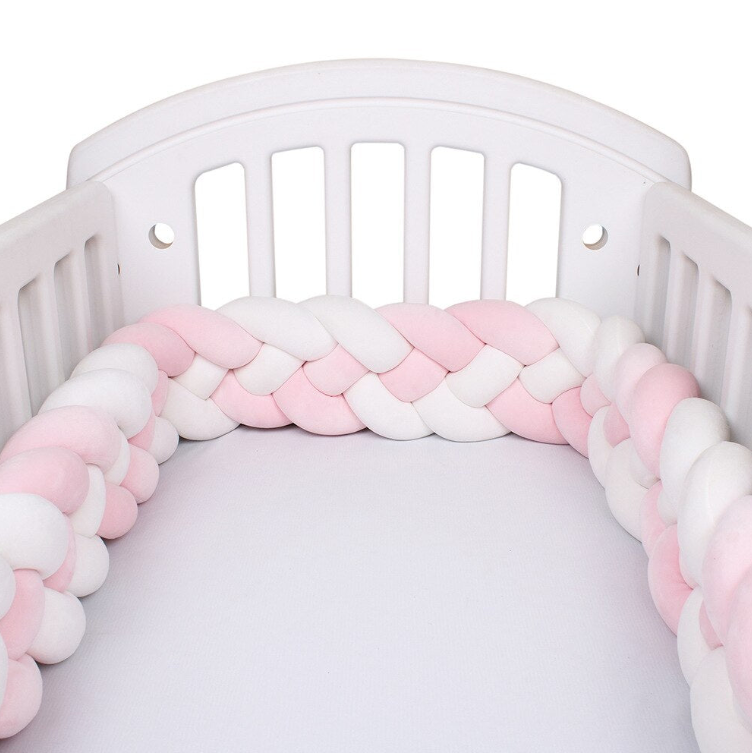 tresse de lit rose blanc - toure de lit bebe âą