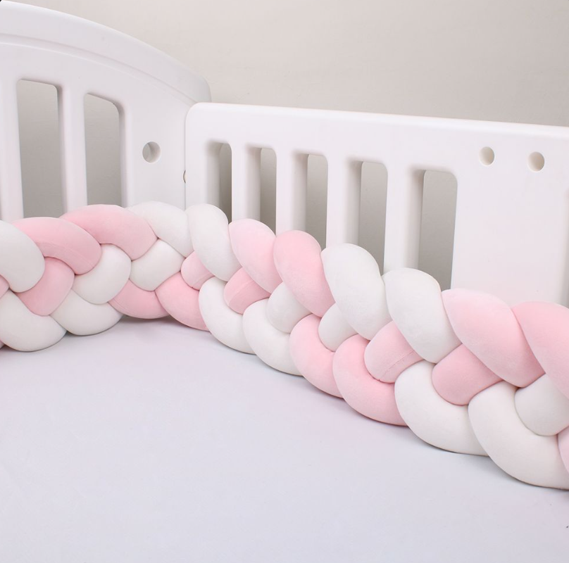 tresse de lit rose blanc - toure de lit bebe âą