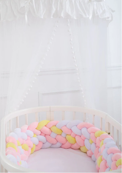 tresse de lit rose jaune blanc - toure de lit bebe ™