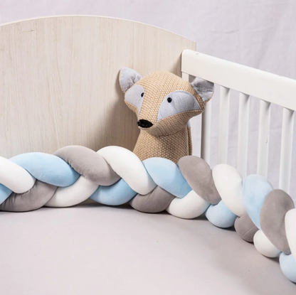 tresse de lit bleu blanc gris - toure de lit bebe ™