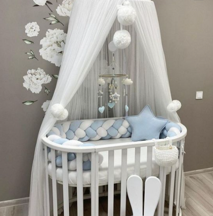 tresse de lit bleu blanc - toure de lit bebe ™