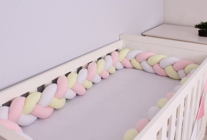 tresse de lit rose blanc jaune - toure de lit bebe ™