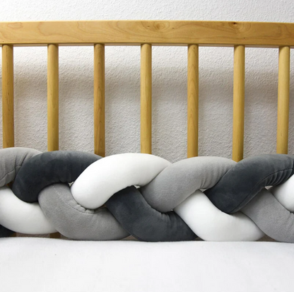 tresse de lit noir gris blanc - toure de lit bebe ™