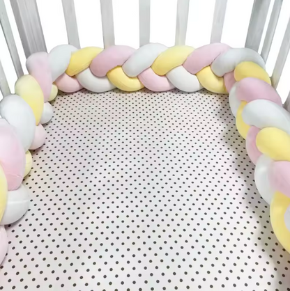 tresse de lit rose blanc jaune - toure de lit bebe ™
