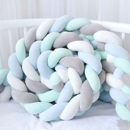 tresse de lit vert gris blanc - toure de lit bebe ™