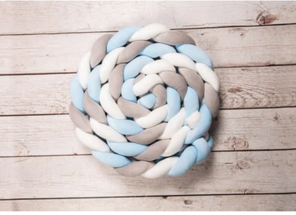 tresse de lit bleu blanc gris - toure de lit bebe ™