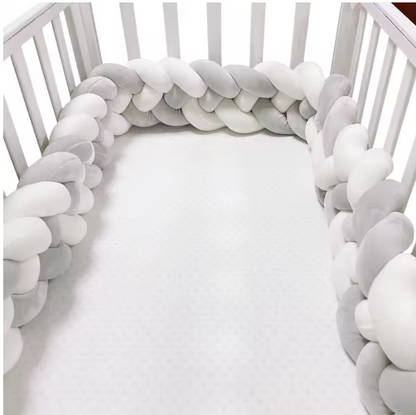 tresse de lit gris blanc - tour de lit bebe ™