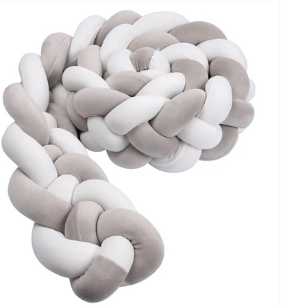 tresse de lit gris blanc - tour de lit bebe ™