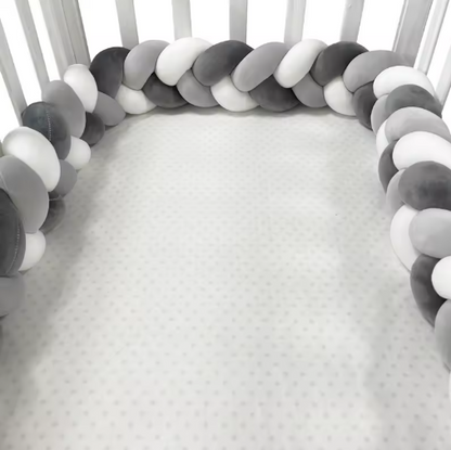 tresse de lit noir gris blanc - toure de lit bebe ™