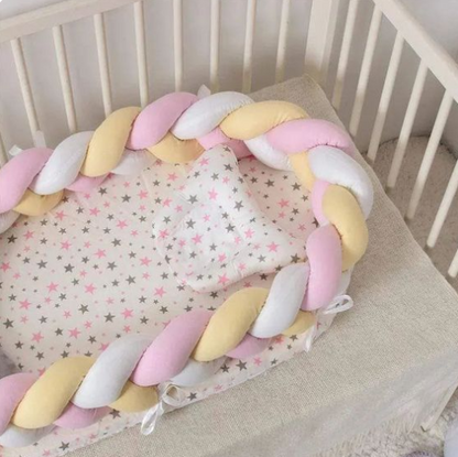 tresse de lit rose blanc jaune - toure de lit bebe ™